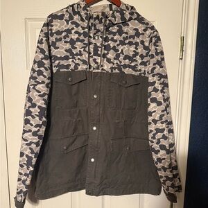 Nike Gray and Black Military Field Jacket